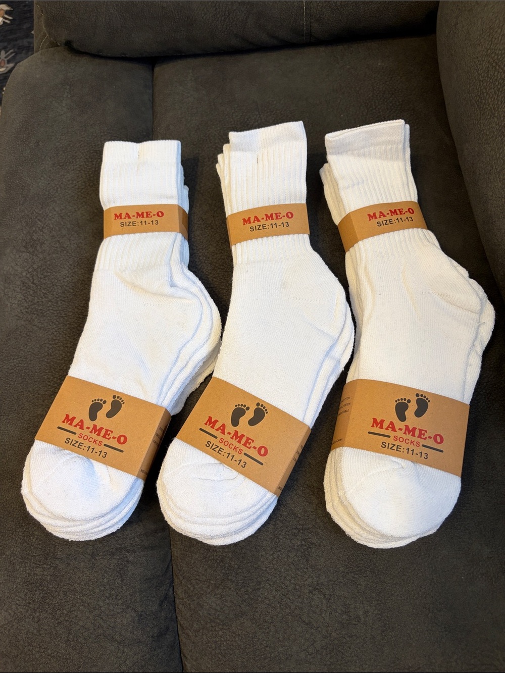 Men's White Crew Socks - Pack of 6